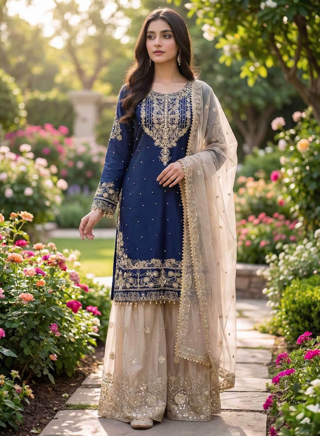 Pure Heavy GMY SILK With Heavy Embroidery Coding Dori-Sequence