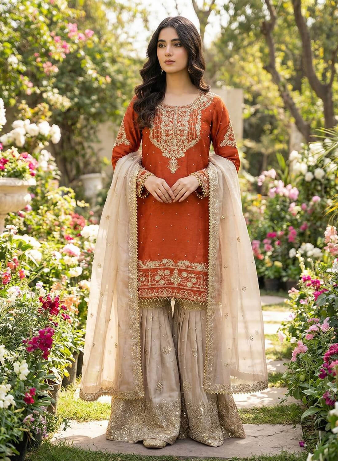 Pure Heavy GMY SILK With Heavy Embroidery Coding Dori-Sequence