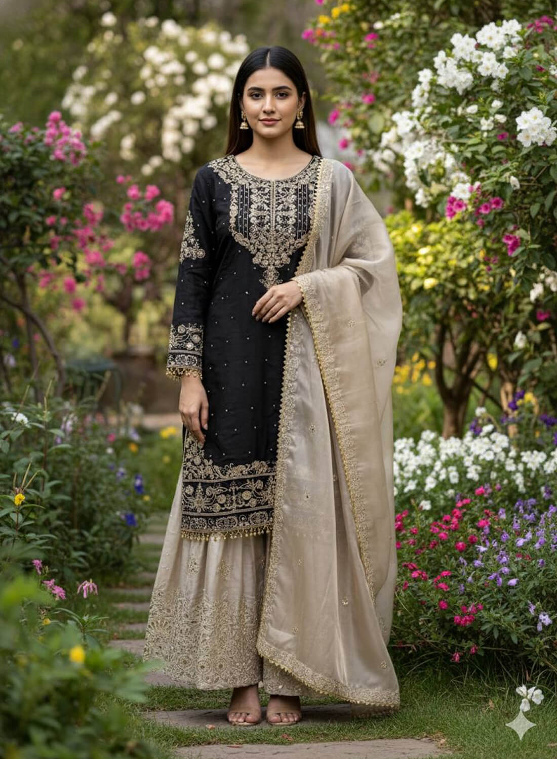 Pure Heavy GMY SILK With Heavy Embroidery Coding Dori-Sequence