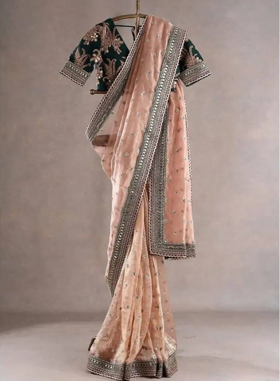 Wedding Wear Twil Net Saree With Sequence work