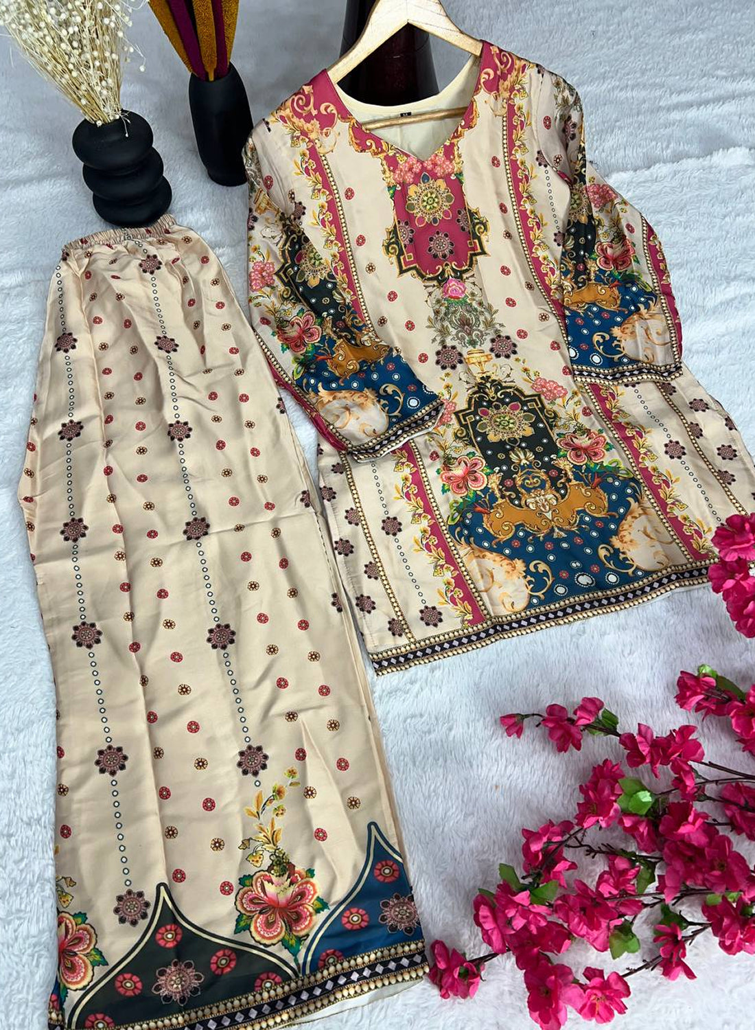 Pure Satin Silk Digital Printed Co-ord Set