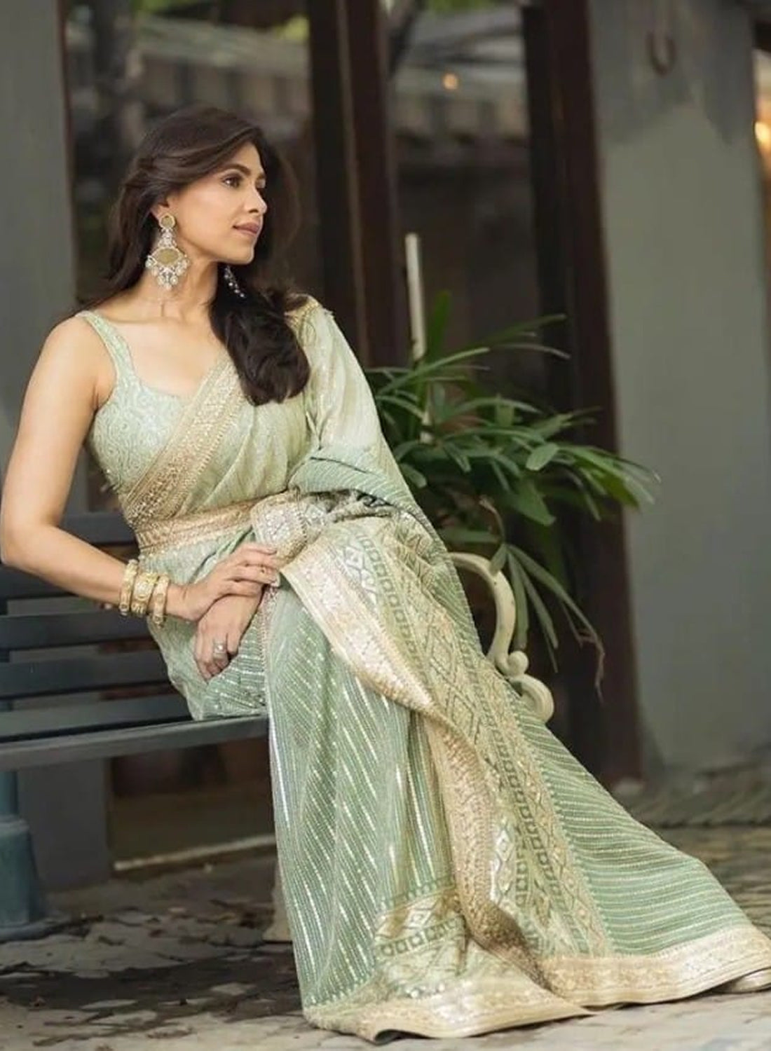 Embroidered Heavy Georgette Saree with Designer Blouse