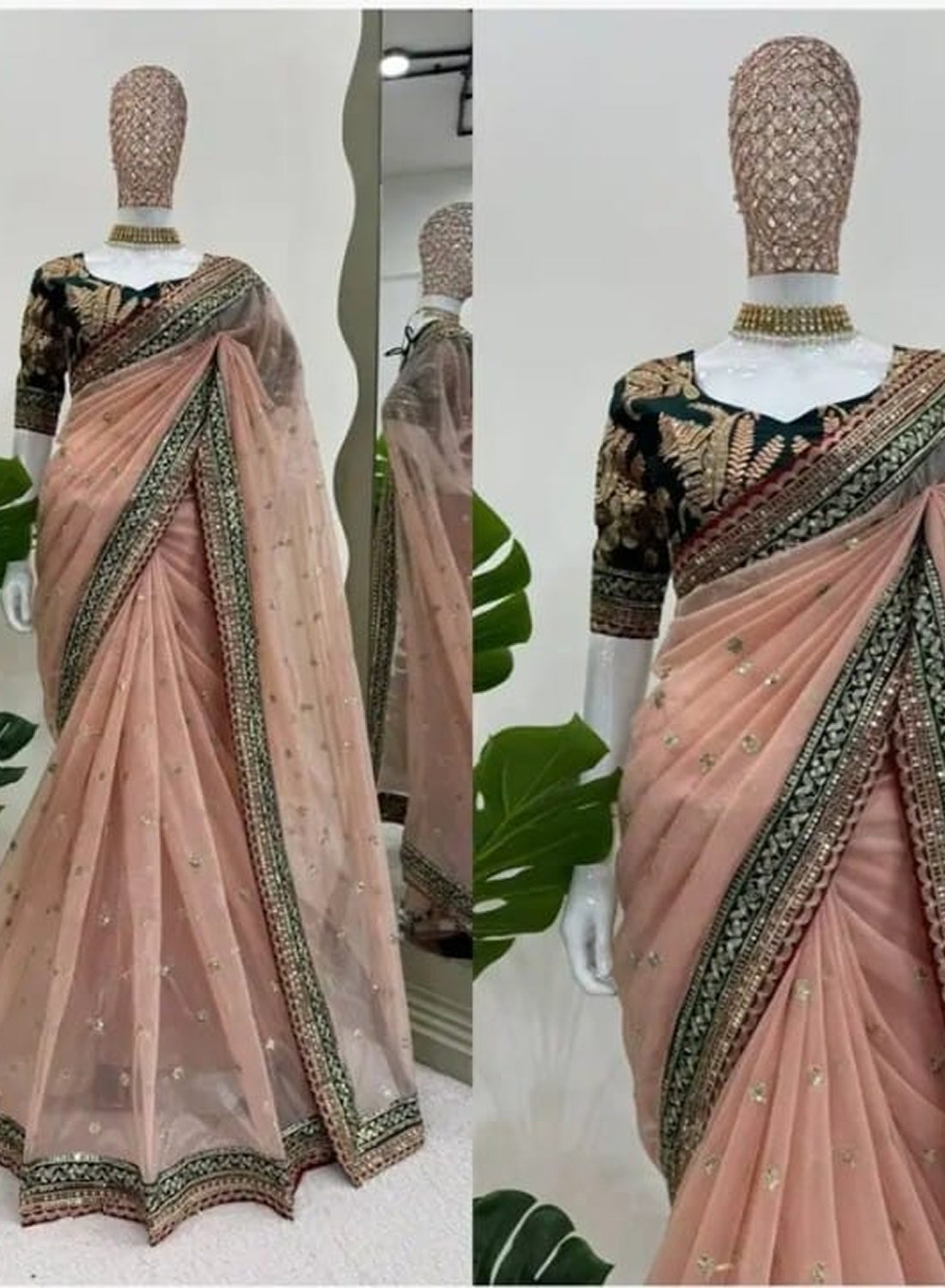 Wedding Wear Twil Net Saree With Sequence work