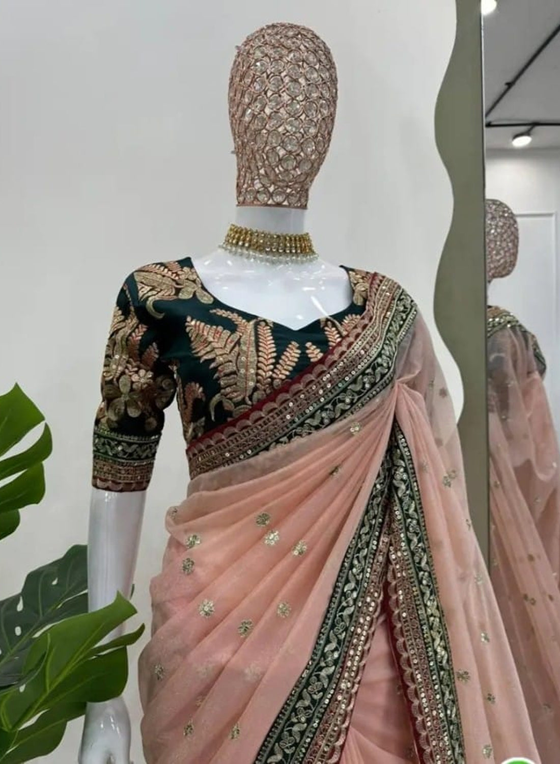 Wedding Wear Twil Net Saree With Sequence work