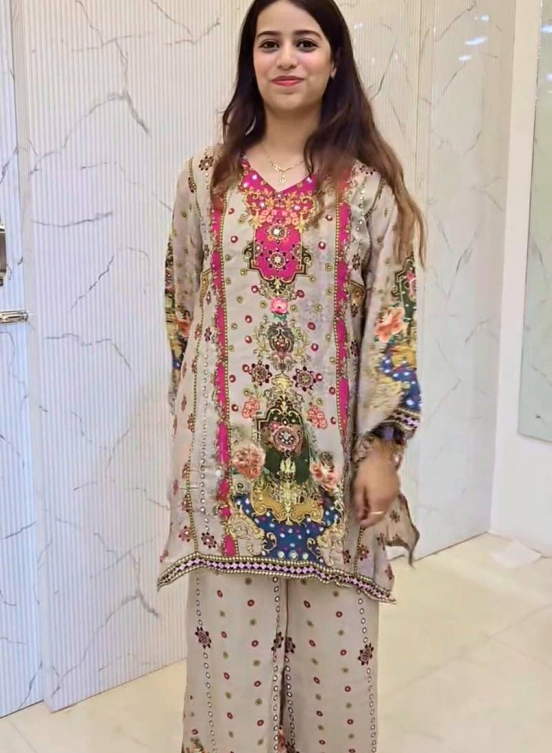 Pure Satin Silk Digital Printed Co-ord Set