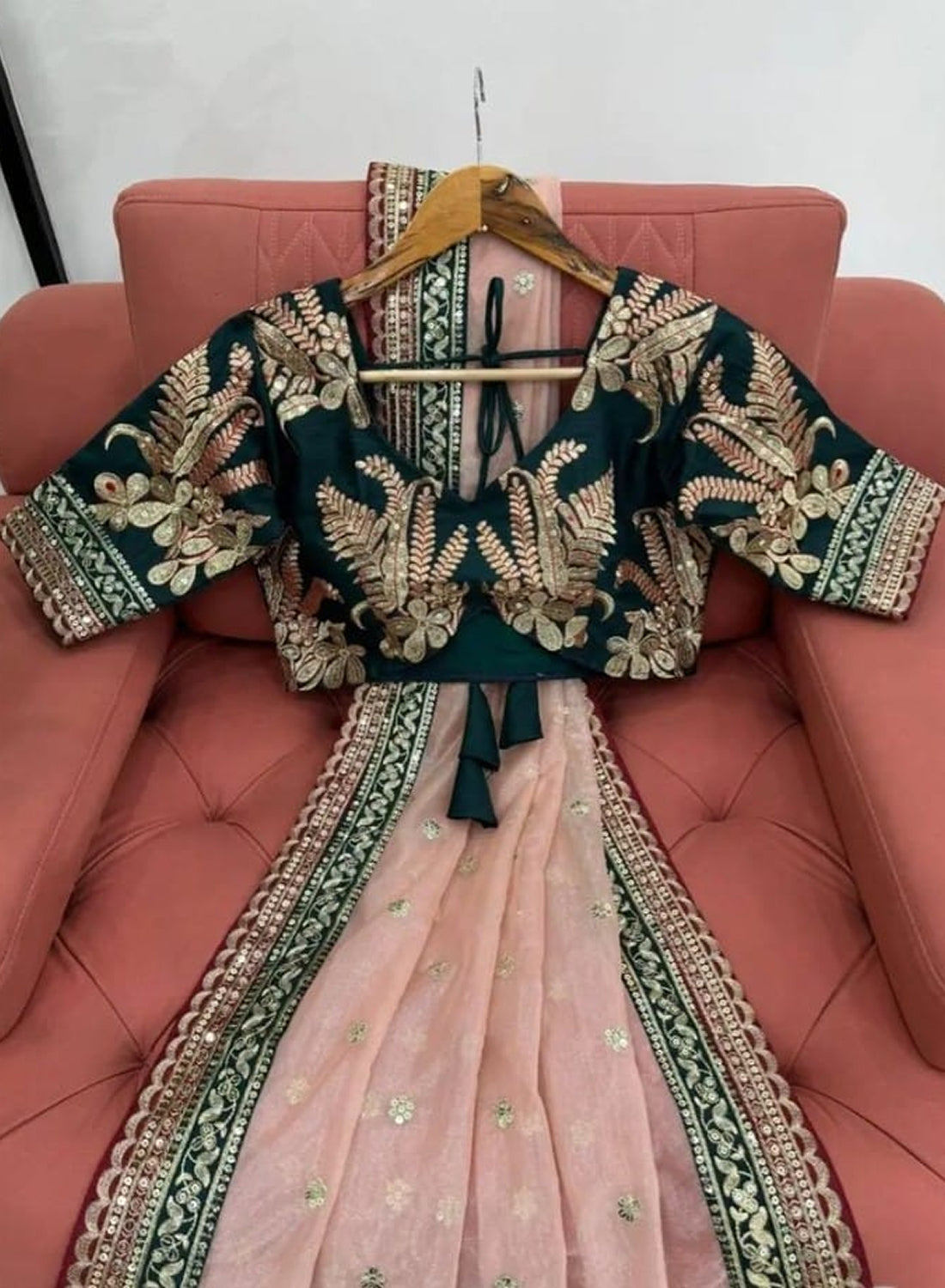 Wedding Wear Twil Net Saree With Sequence work