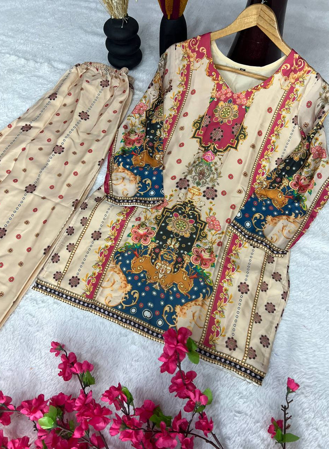 Pure Satin Silk Digital Printed Co-ord Set