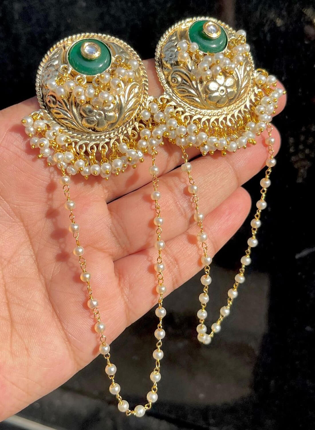 Premium Quality Brass Earrrings Trending Kashmiri Jhumka