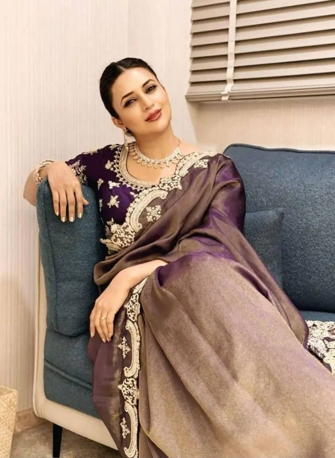 Designer Soft Silk Saree with Scallop Border Premium Zari Embroidery Look